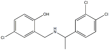 4-chloro-2-({[1-(3,4-dichlorophenyl)ethyl]amino}methyl)phenol Structure