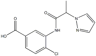 4-chloro-3-[2-(1H-pyrazol-1-yl)propanamido]benzoic acid 구조식 이미지