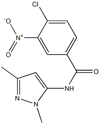 4-chloro-N-(1,3-dimethyl-1H-pyrazol-5-yl)-3-nitrobenzamide Structure