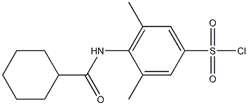 4-cyclohexaneamido-3,5-dimethylbenzene-1-sulfonyl chloride Structure