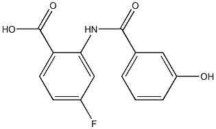 4-fluoro-2-[(3-hydroxybenzoyl)amino]benzoic acid 구조식 이미지