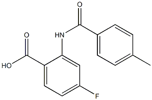 4-fluoro-2-[(4-methylbenzene)amido]benzoic acid 구조식 이미지