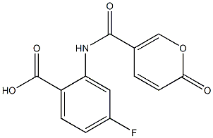 4-fluoro-2-{[(2-oxo-2H-pyran-5-yl)carbonyl]amino}benzoic acid 구조식 이미지