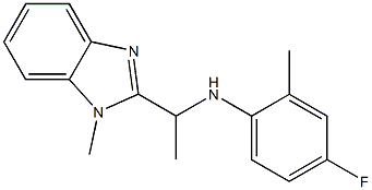 4-fluoro-2-methyl-N-[1-(1-methyl-1H-1,3-benzodiazol-2-yl)ethyl]aniline Structure
