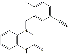 4-fluoro-3-[(3-oxo-1,2,3,4-tetrahydroquinoxalin-1-yl)methyl]benzonitrile Structure