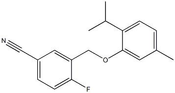 4-fluoro-3-[5-methyl-2-(propan-2-yl)phenoxymethyl]benzonitrile 구조식 이미지