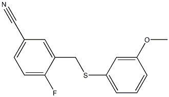 4-fluoro-3-{[(3-methoxyphenyl)sulfanyl]methyl}benzonitrile 구조식 이미지