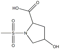 4-hydroxy-1-(methylsulfonyl)pyrrolidine-2-carboxylic acid 구조식 이미지