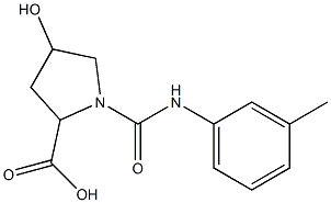 4-hydroxy-1-{[(3-methylphenyl)amino]carbonyl}pyrrolidine-2-carboxylic acid Structure