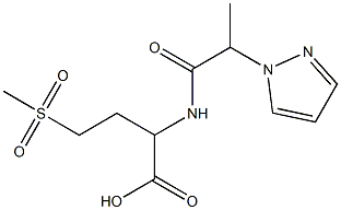 4-methanesulfonyl-2-[2-(1H-pyrazol-1-yl)propanamido]butanoic acid Structure