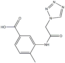 4-methyl-3-[(1H-tetrazol-1-ylacetyl)amino]benzoic acid Structure