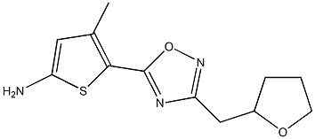 4-methyl-5-[3-(oxolan-2-ylmethyl)-1,2,4-oxadiazol-5-yl]thiophen-2-amine Structure