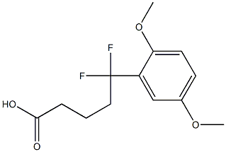 5-(2,5-dimethoxyphenyl)-5,5-difluoropentanoic acid Structure