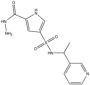 5-(hydrazinocarbonyl)-N-(1-pyridin-3-ylethyl)-1H-pyrrole-3-sulfonamide 구조식 이미지