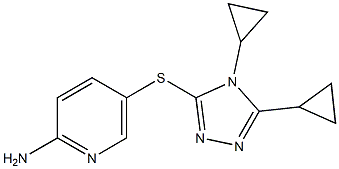 5-[(4,5-dicyclopropyl-4H-1,2,4-triazol-3-yl)sulfanyl]pyridin-2-amine Structure