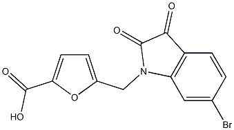 5-[(6-bromo-2,3-dioxo-2,3-dihydro-1H-indol-1-yl)methyl]furan-2-carboxylic acid Structure