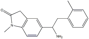 5-[1-amino-2-(2-methylphenyl)ethyl]-1-methyl-2,3-dihydro-1H-indol-2-one Structure