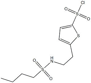 5-[2-(butane-1-sulfonamido)ethyl]thiophene-2-sulfonyl chloride Structure