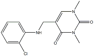 5-{[(2-chlorophenyl)amino]methyl}-1,3-dimethyl-1,2,3,4-tetrahydropyrimidine-2,4-dione Structure