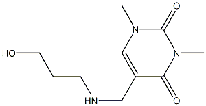 5-{[(3-hydroxypropyl)amino]methyl}-1,3-dimethyl-1,2,3,4-tetrahydropyrimidine-2,4-dione Structure