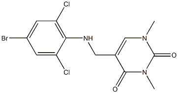 5-{[(4-bromo-2,6-dichlorophenyl)amino]methyl}-1,3-dimethyl-1,2,3,4-tetrahydropyrimidine-2,4-dione Structure