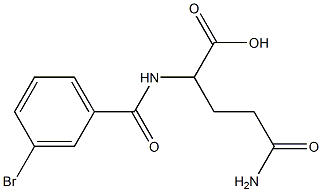 5-amino-2-[(3-bromobenzoyl)amino]-5-oxopentanoic acid 구조식 이미지