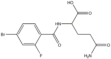 5-amino-2-[(4-bromo-2-fluorobenzoyl)amino]-5-oxopentanoic acid 구조식 이미지