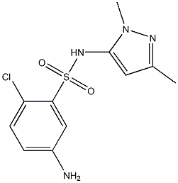 5-amino-2-chloro-N-(1,3-dimethyl-1H-pyrazol-5-yl)benzene-1-sulfonamide Structure