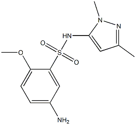 5-amino-N-(1,3-dimethyl-1H-pyrazol-5-yl)-2-methoxybenzene-1-sulfonamide 구조식 이미지