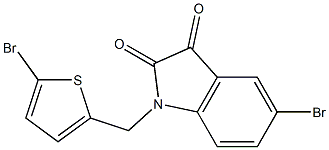 5-bromo-1-[(5-bromothiophen-2-yl)methyl]-2,3-dihydro-1H-indole-2,3-dione 구조식 이미지