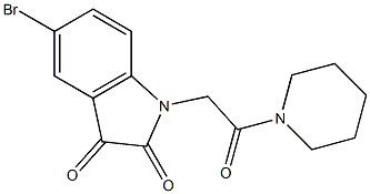 5-bromo-1-[2-oxo-2-(piperidin-1-yl)ethyl]-2,3-dihydro-1H-indole-2,3-dione 구조식 이미지
