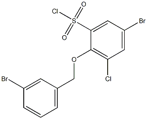 5-bromo-2-[(3-bromophenyl)methoxy]-3-chlorobenzene-1-sulfonyl chloride 구조식 이미지