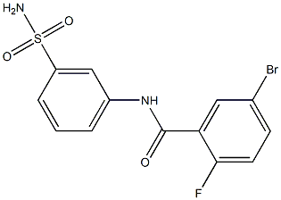 5-bromo-2-fluoro-N-(3-sulfamoylphenyl)benzamide 구조식 이미지