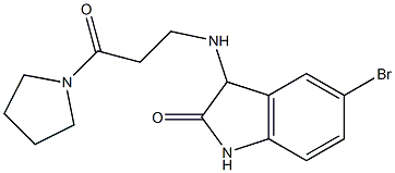 5-bromo-3-{[3-oxo-3-(pyrrolidin-1-yl)propyl]amino}-2,3-dihydro-1H-indol-2-one 구조식 이미지