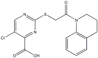 5-chloro-2-{[2-(3,4-dihydroquinolin-1(2H)-yl)-2-oxoethyl]thio}pyrimidine-4-carboxylic acid 구조식 이미지