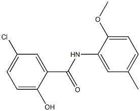 5-chloro-2-hydroxy-N-(2-methoxy-5-methylphenyl)benzamide 구조식 이미지