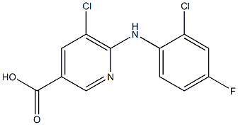 5-chloro-6-[(2-chloro-4-fluorophenyl)amino]pyridine-3-carboxylic acid Structure