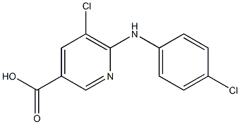 5-chloro-6-[(4-chlorophenyl)amino]pyridine-3-carboxylic acid 구조식 이미지