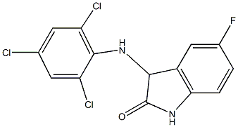 5-fluoro-3-[(2,4,6-trichlorophenyl)amino]-2,3-dihydro-1H-indol-2-one 구조식 이미지