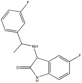 5-fluoro-3-{[1-(3-fluorophenyl)ethyl]amino}-2,3-dihydro-1H-indol-2-one Structure