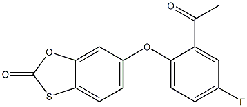 6-(2-acetyl-4-fluorophenoxy)-2H-1,3-benzoxathiol-2-one Structure