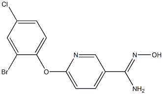 6-(2-bromo-4-chlorophenoxy)-N'-hydroxypyridine-3-carboximidamide 구조식 이미지
