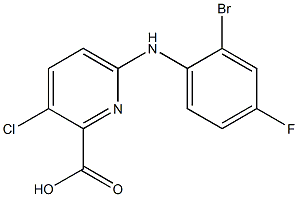6-[(2-bromo-4-fluorophenyl)amino]-3-chloropyridine-2-carboxylic acid Structure