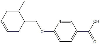 6-[(6-methylcyclohex-3-en-1-yl)methoxy]pyridine-3-carboxylic acid Structure