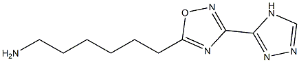 6-[3-(4H-1,2,4-triazol-3-yl)-1,2,4-oxadiazol-5-yl]hexan-1-amine 구조식 이미지