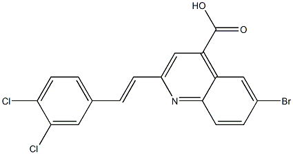 6-bromo-2-[(E)-2-(3,4-dichlorophenyl)vinyl]quinoline-4-carboxylic acid Structure