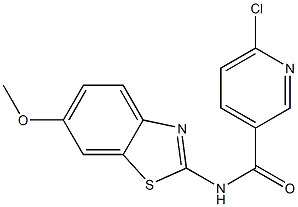 6-chloro-N-(6-methoxy-1,3-benzothiazol-2-yl)pyridine-3-carboxamide Structure