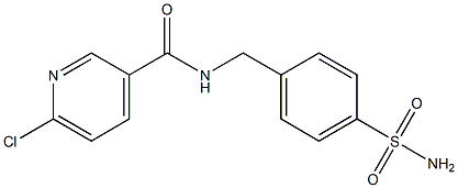 6-chloro-N-[(4-sulfamoylphenyl)methyl]pyridine-3-carboxamide 구조식 이미지