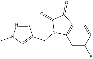 6-fluoro-1-[(1-methyl-1H-pyrazol-4-yl)methyl]-2,3-dihydro-1H-indole-2,3-dione Structure