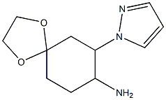 7-(1H-pyrazol-1-yl)-1,4-dioxaspiro[4.5]dec-8-ylamine 구조식 이미지